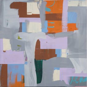 Vintage American Modernist Large Abstract Expressionist New York School MCM Oil Painting