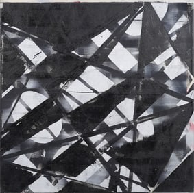 Vintage American Modernist Large Abstract Expressionist New York School MCM Oil Painting