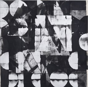 Vintage American Modernist Large Abstract Expressionist New York School MCM Oil Painting