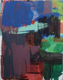 Monumental Vintage American Modernist Abstract Expressionist Original Oil Painting