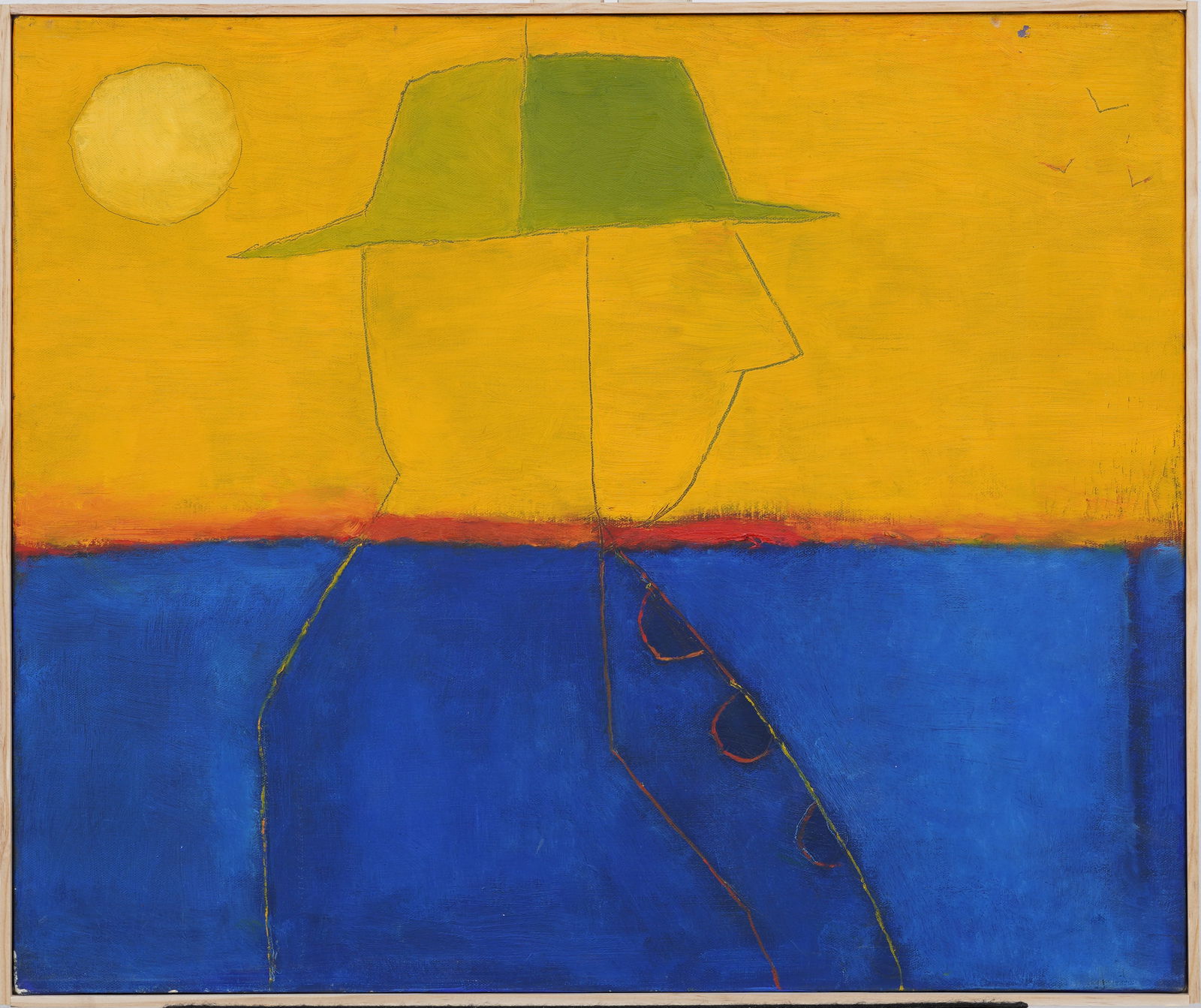 Elizabeth Shire Vintage American Modernist Surreal Abstract Figural Framed Oil Painting (1 of 6)