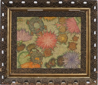 Alix Roy (1930 - 2010) Vintage Haitian Modernist Frog Portrait Surreal Framed Painting