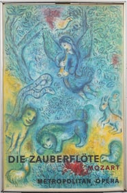 Large  Vintage Marc Chagall Exhibition Framed Poster