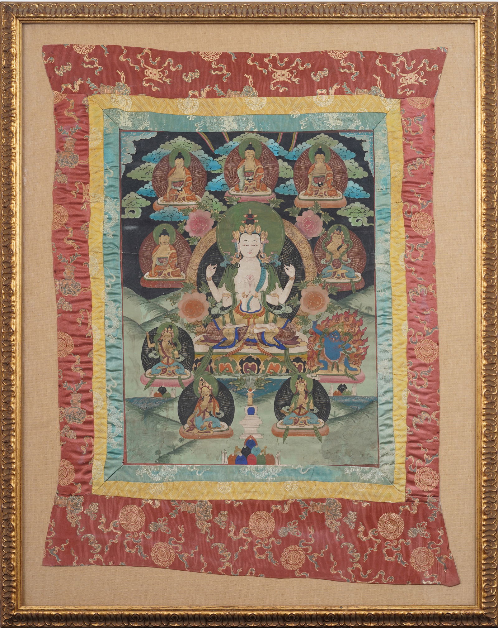 Large Antique or Vintage Tibetan Thangka Buddhist Painting (1 of 10)