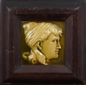 J & J G Low Figural Woman Profile Tile
