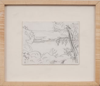 ATTR Pierre Bonnard (1867 - 1947) Antique French Landscape Pencil Sketch Wildenstein Prov