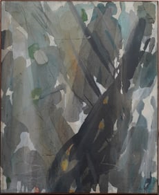 Claire R. Burch (B.1925) Vintage American Modernist LARGE Framed Abstract Expressionist Oil Painting