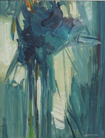 "J. Alvin Storck" Vintage American School Modernist Abstract Expressionist Signed Original Painting