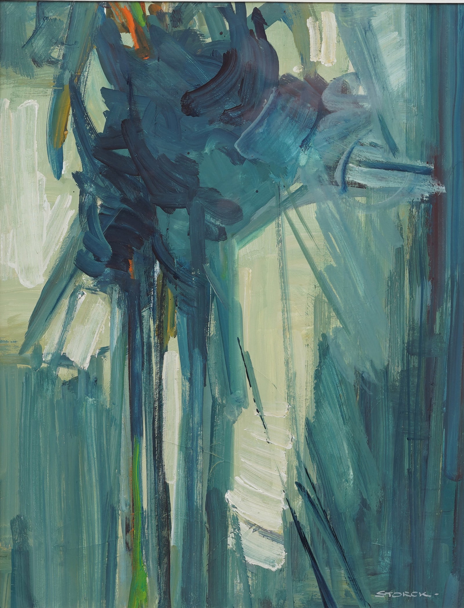 "J. Alvin Storck" Vintage American School Modernist Abstract Expressionist Signed Original Painting (1 of 8)