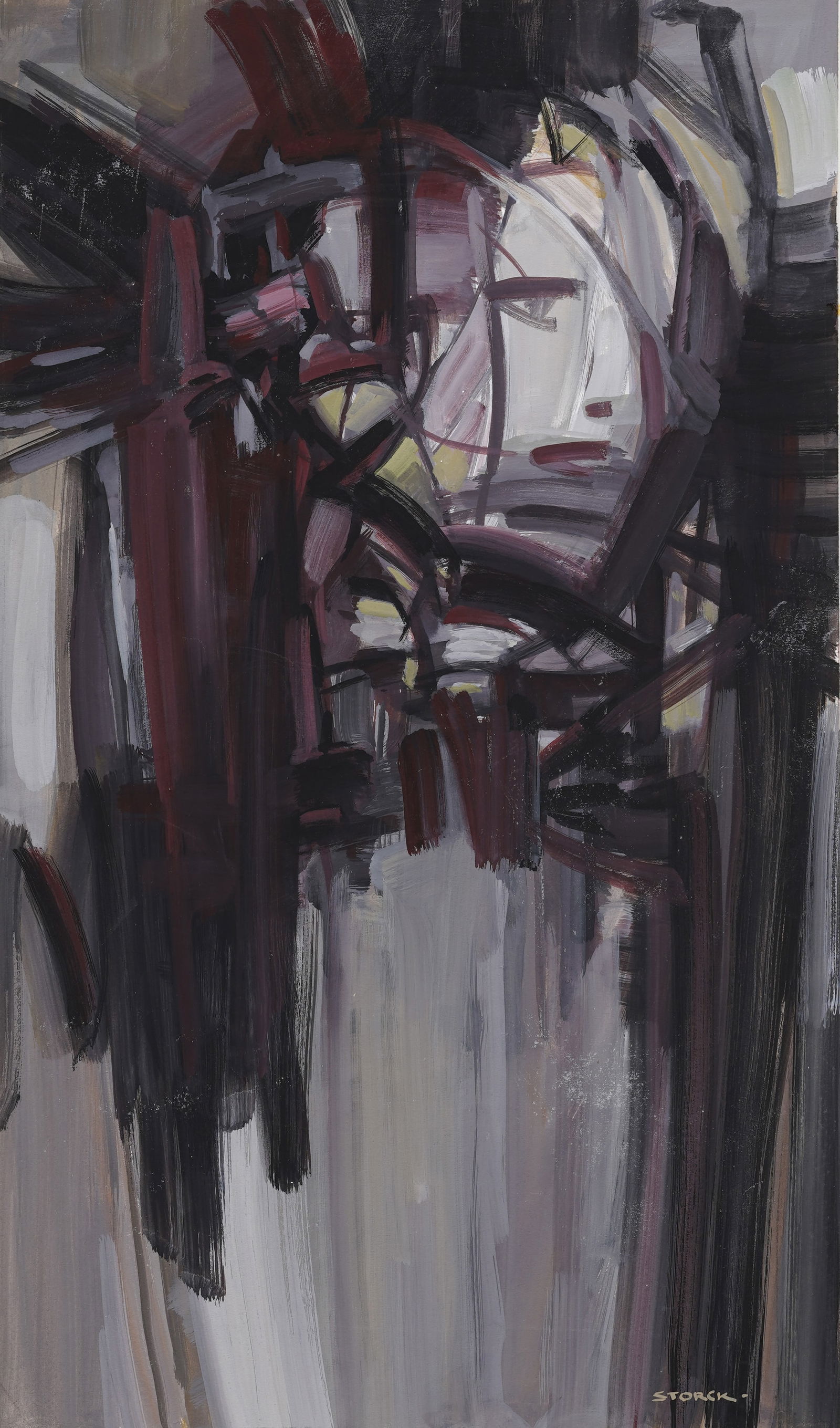 "J. Alvin Storck" Vintage American School Modernist Abstract Expressionist Signed Original Painting (1 of 5)