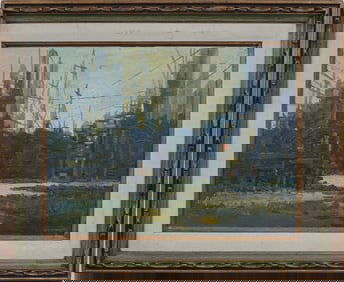 "J. Alvin Storck" Vintage American School Modernist Street Scene Industrial Signed Original Painting