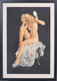 Haddon H. Sundblom Vintage American Realist Nude Pinup Framed Lithograph