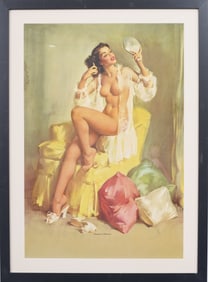 Haddon H. Sundblom Vintage American Realist Nude Pinup Framed Lithograph