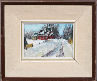 Madeleine Dussault Signed Vintage Canadian Impressionist Framed Landscape Oil Painting