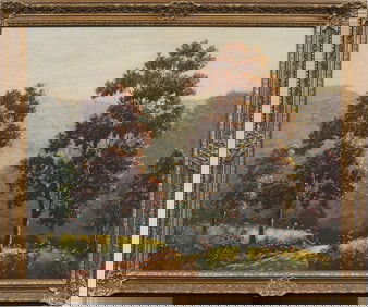 Maurice Tanner Vintage American Impressionist Framed Fall Landscape Signed  Oil Painting