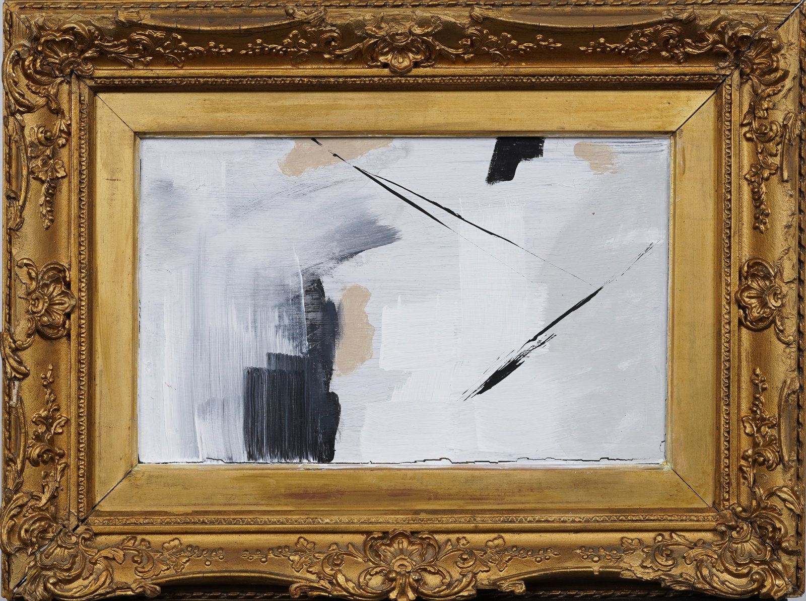 Vintage American Modernist Giltwood Framed Abstract Expressionist Original MCM Oil Painting (1 of 4)