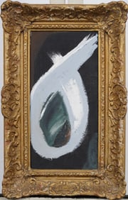 Vintage American Modernist Giltwood Framed Abstract Expressionist Oil Painting