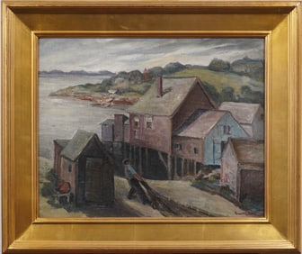 Maxwell L. Heller (1881-1963) Vintage American Impressionist Coastal Seascape Framed Oil Painting