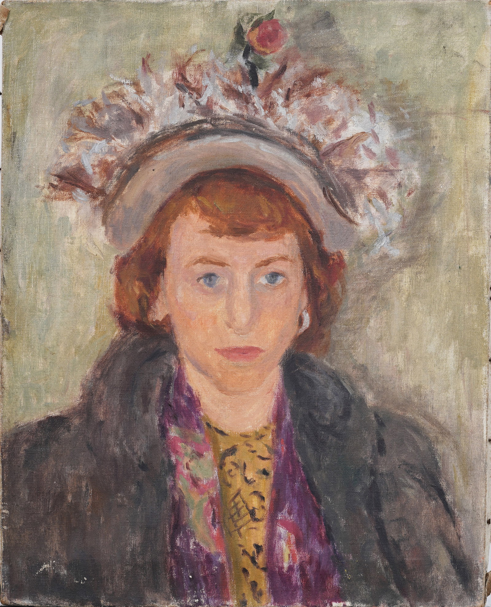 Vintage American Modernist Woman Portrait Oil Painting Little Gallery Provenance (1 of 4)