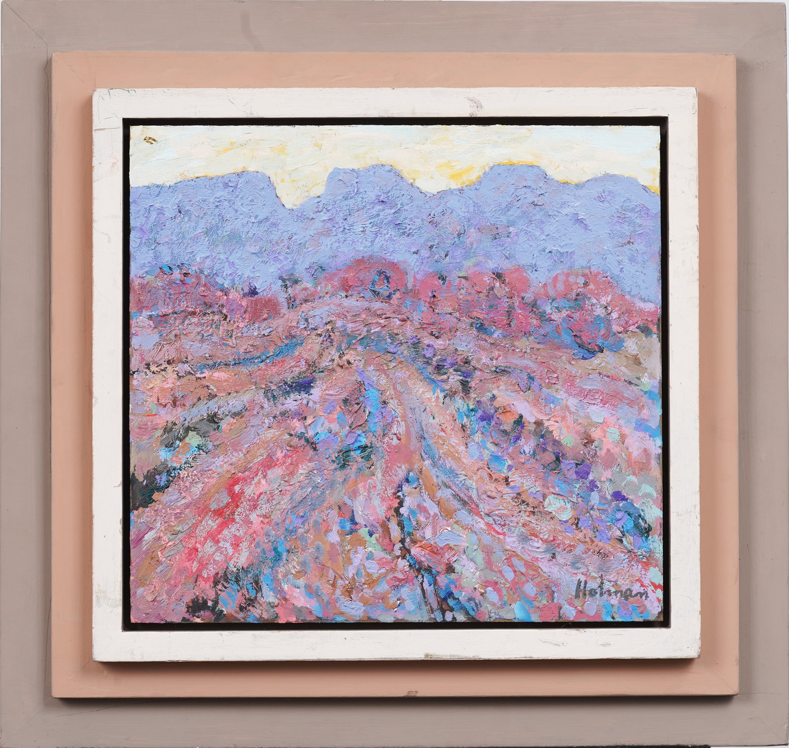Charles Holman Signed Sante Fe New Mexican Modernist Desert Mountain Landscape Oil Painting (1 of 8)
