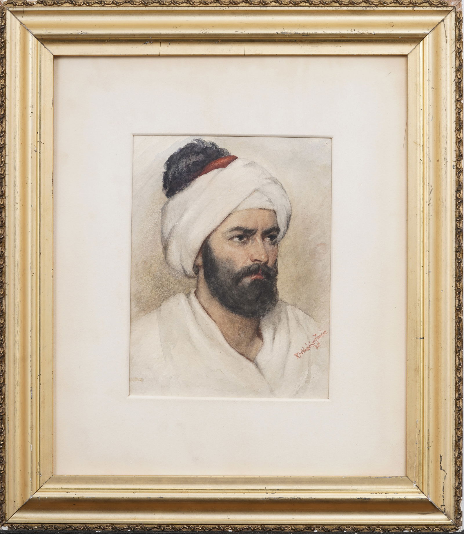 Mary B. Odenheimer-Fowler (D1898) Antique American Orientalist Male Portrait 19th C Painting (1 of 6)