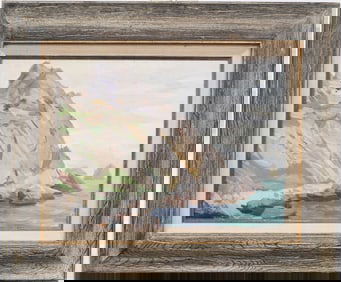 Vintage Impressionist Coastal Seascape Oil Painting