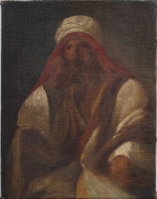 Antique Orientalist Male Portrait Oil Painting