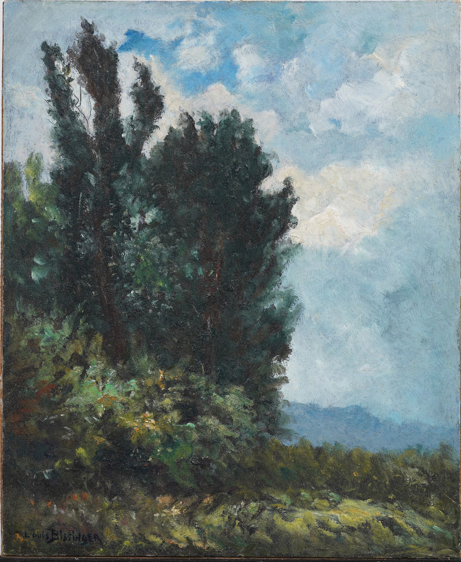 Louis Bissinger (1899 - 1972) Vintage French Impressionist Signed Landscape Oil Painting (1 of 6)