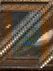 Vintage American or European Signed Impressionist Framed Landscape Oil Painting