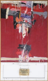 Georges Nadra Signed Vintage French Modernist Large Abstract Expressionist Framed Oil Painting