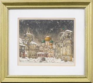 Vintage Russian Winter Modernist Frame Print