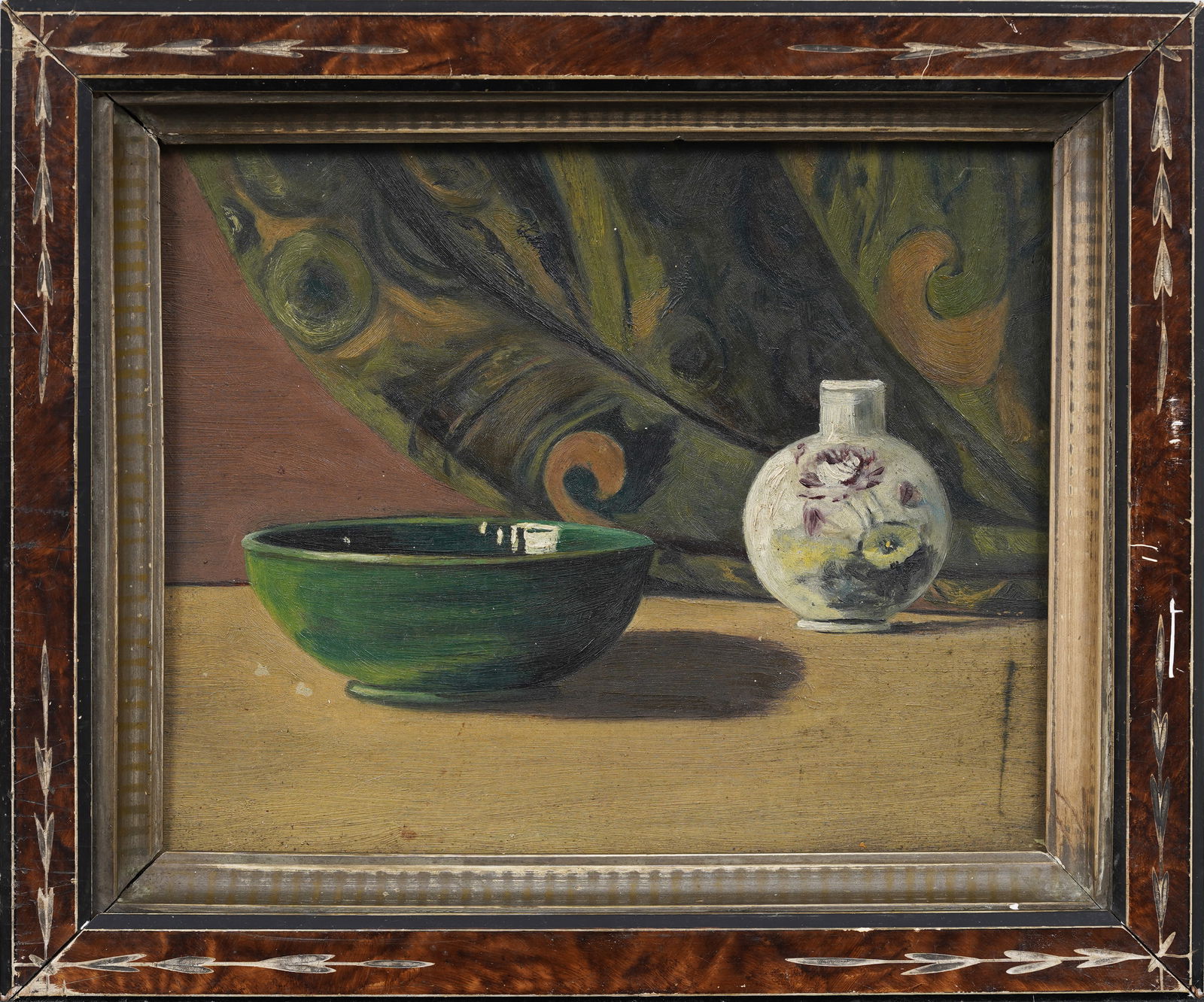Antique  American School Impressionist Table Still Life Framed Oil Painting (1 of 5)