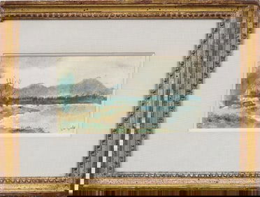 Clifford Johnson Framed Hawaiian Impressionist Framed Signed Beach Scene Painting