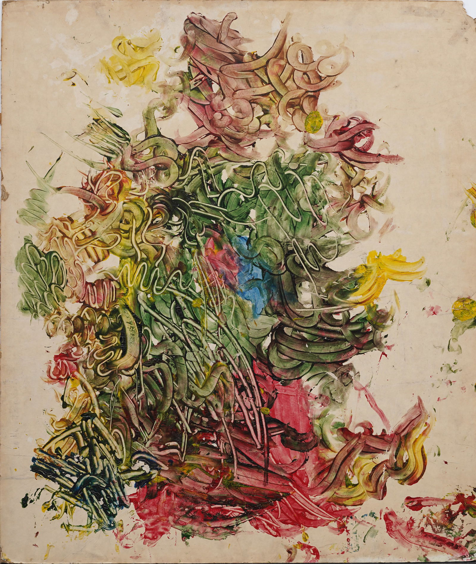 Vintage American Modernist Abstract Expressionist Large MCM Oil Painting (1 of 4)