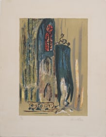 Vintage European Modernist Color Lithograph