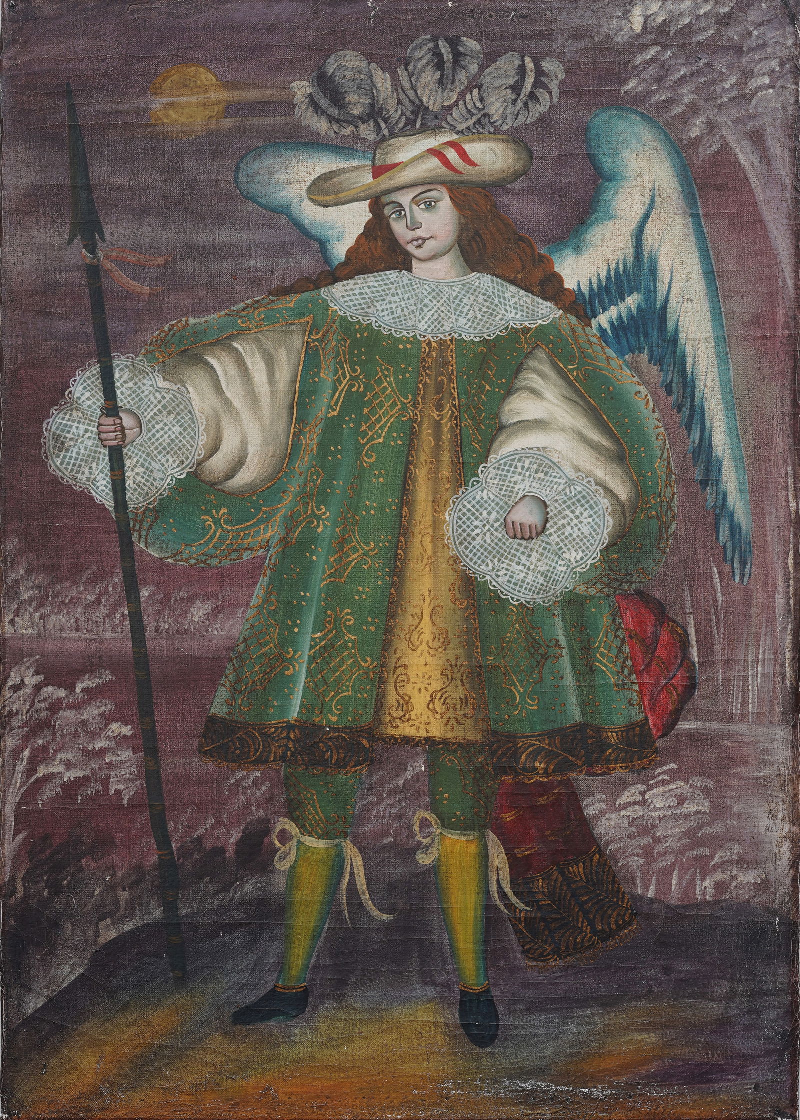 Vintage Spanish Colonial painting from Cuzco School (1 of 9)