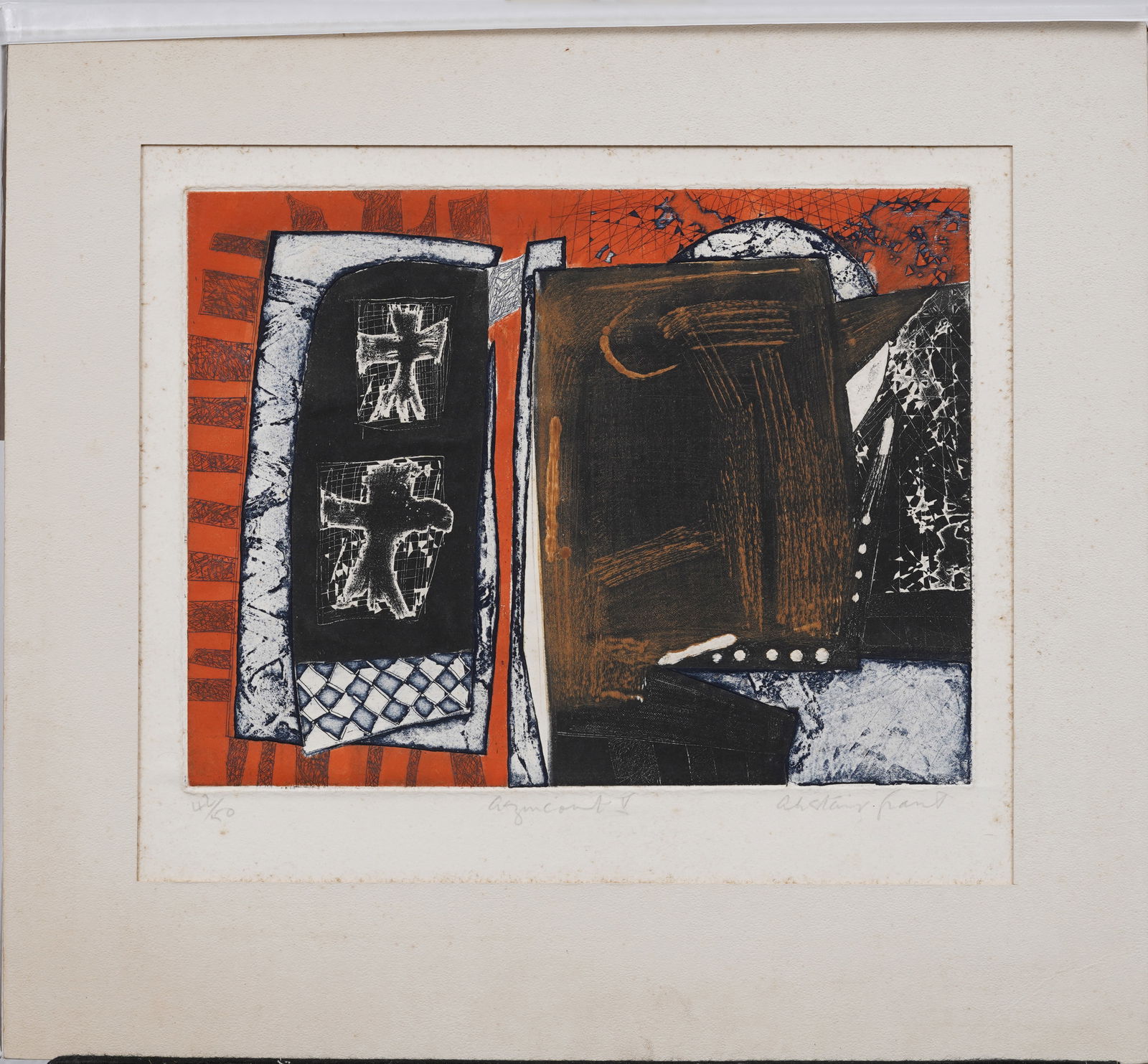 "Azincourt I" British Modernist Abstract Print Alistair Grant (1925-1997). (1 of 8)