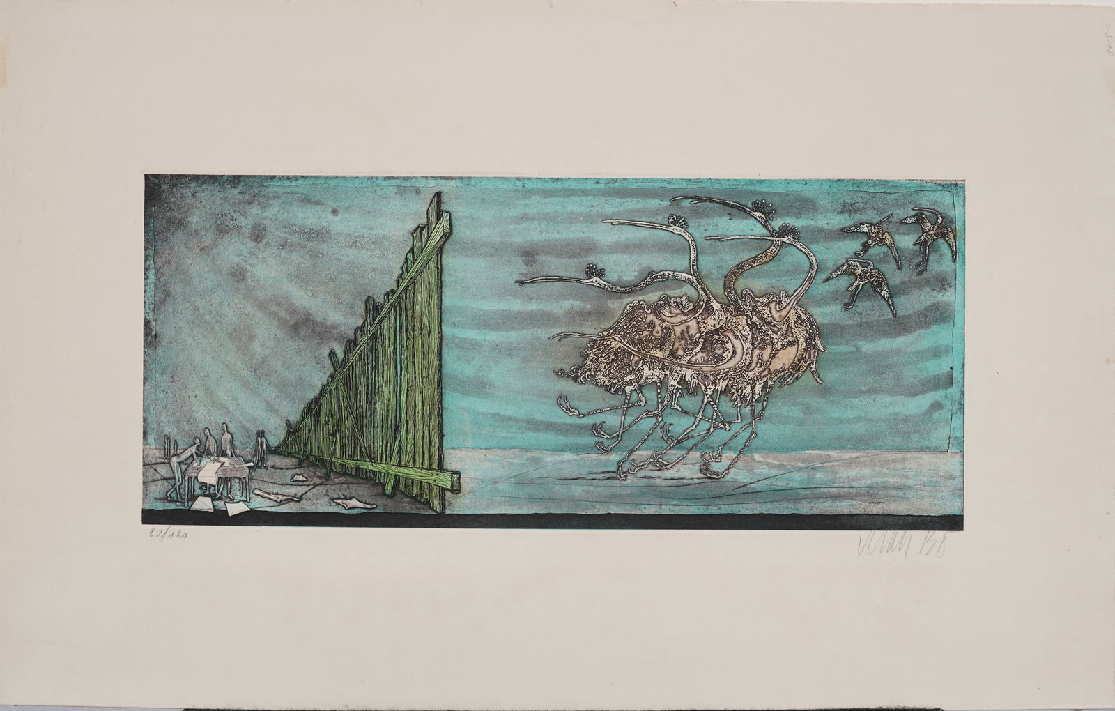 Lars Bo (1924 - 1999, Danish) Vintage Signed Modernist Abstract Print (1 of 8)