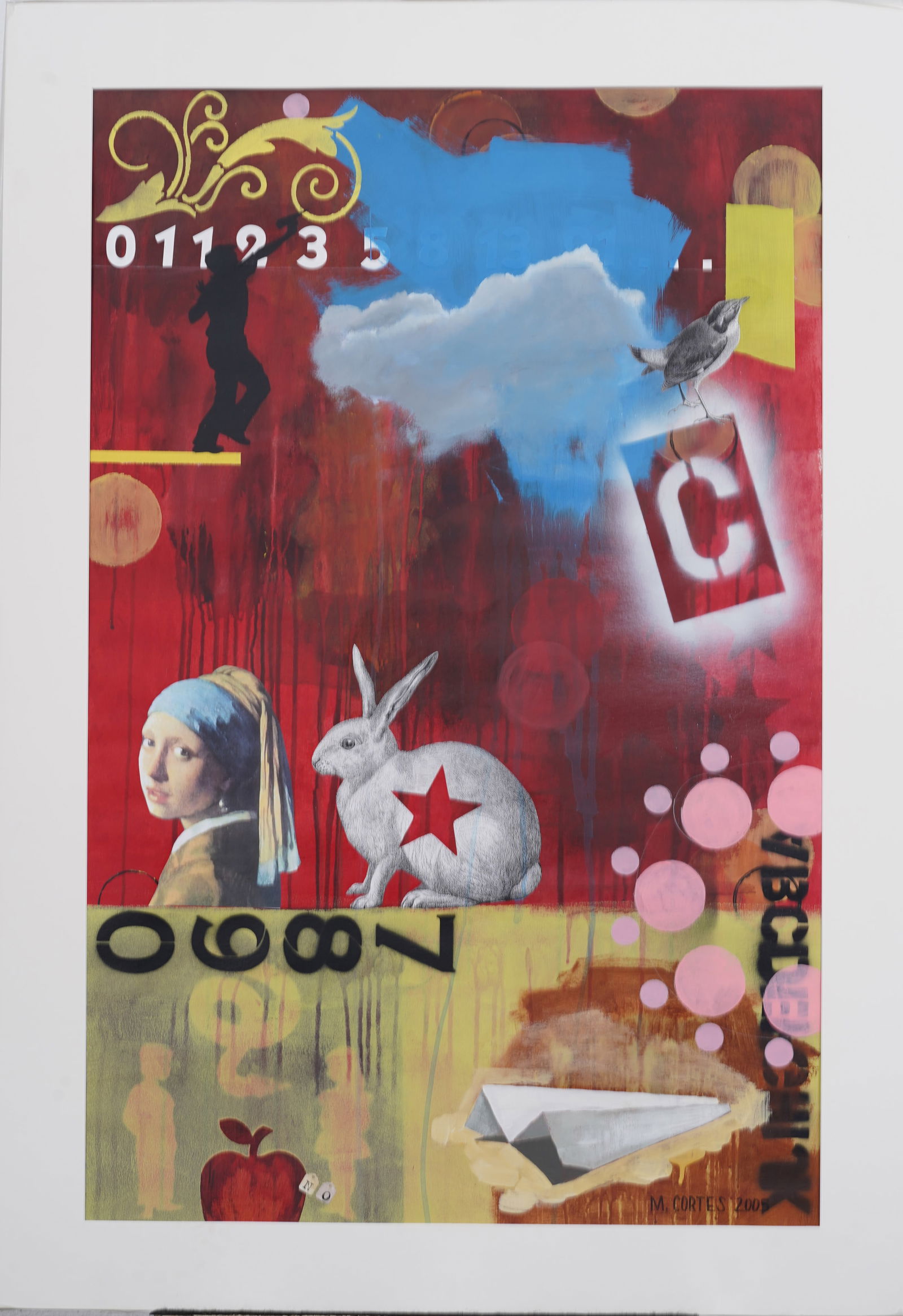 Signed "M. Cortes" Vintage American Modernist Mixed Media Assemblage (1 of 7)