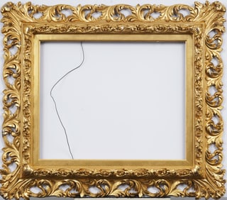 Large Antique European Fancy Giltwood Oil Painting Frame