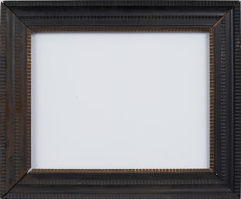 Antique Dutch Ripple Black Wood Oil Painting Frame