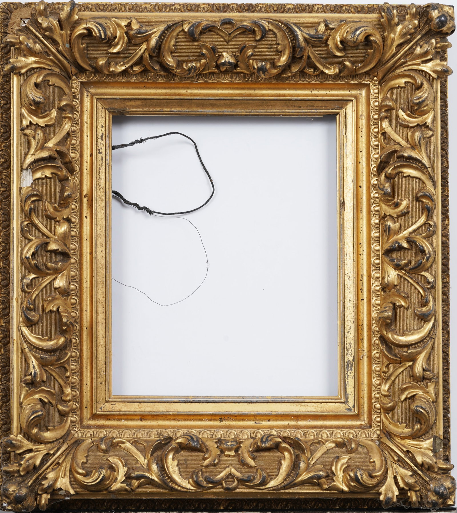 Antique European Impressionist Oil Painting Frame: Antique European oil painting frame. The sizes are written verso. The first size is the overall, then rabbet and finally sight size. Please see all images for condition. Size is measured and written o