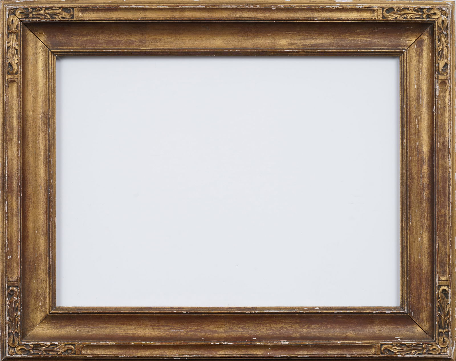 Antique American Impressionist Wide Gold Giltwood Arts and Crafts Oil Painting Frame: Antique American oil painting frame. The sizes are written verso. The first size is the overall, then rabbet and finally sight size. Please see all images for condition. Size is measured and written o