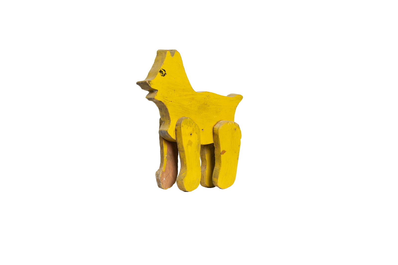 Yellow Painted Folk Art Dog Figure (1 of 6)