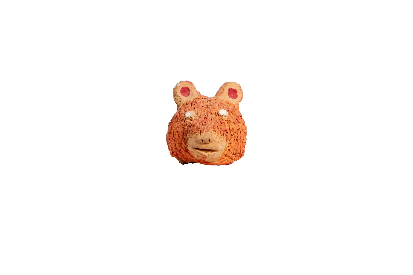 Hand-Carved Painted Bear Head Figure (1 of 6)