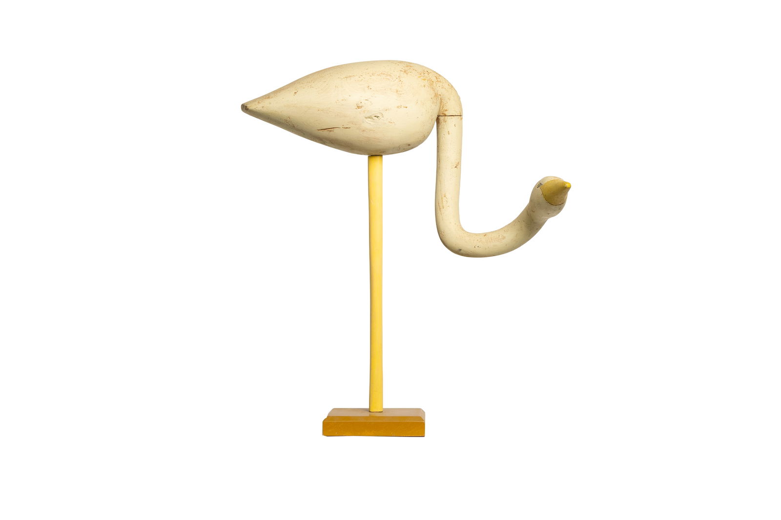 Large Painted Wood Bird Sculpture on Stand (1 of 4)