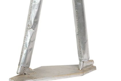 Tall Tin Man Sculpture with Coat and Hat