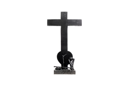 Folk Art Cross with Tools Motif