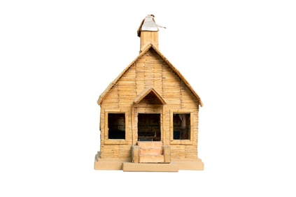 Large Matchstick Folk Art House Model with Porch