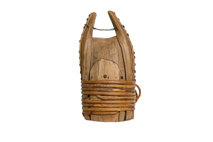 Antique Woven Wood Pack Basket